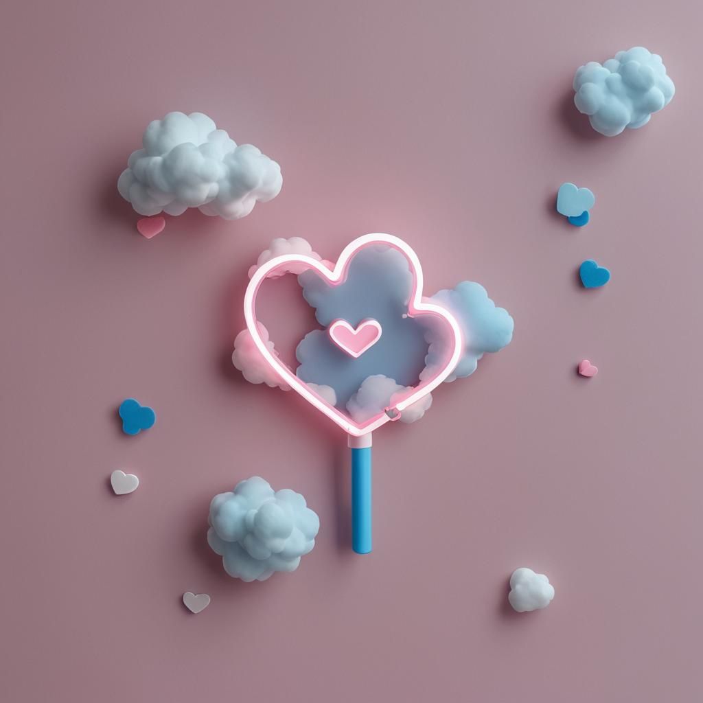 Cloud7 K-Pop Lightstick with Heart and Cloud Design