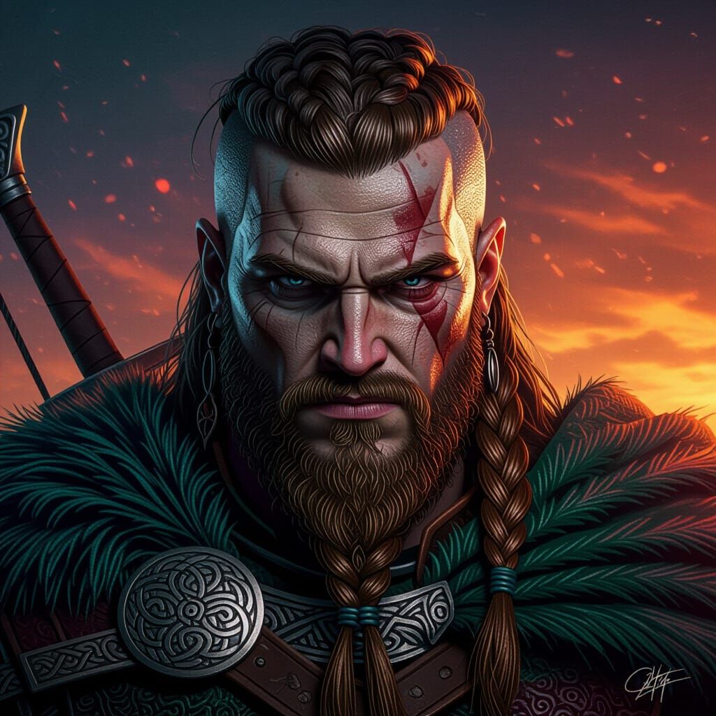Moody Celtic Warrior Concept Art