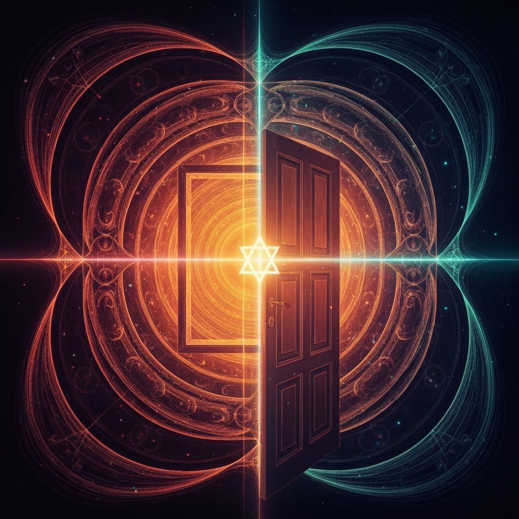 Harmonious Spiritual Door Revealing Eternal Dreamscape