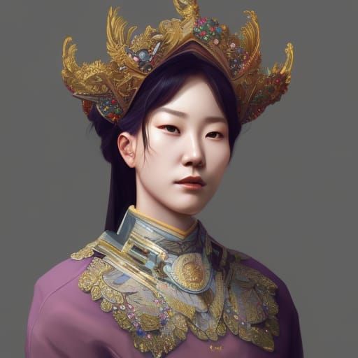 Hyperdetailed Portrait of the Queen of Korea
