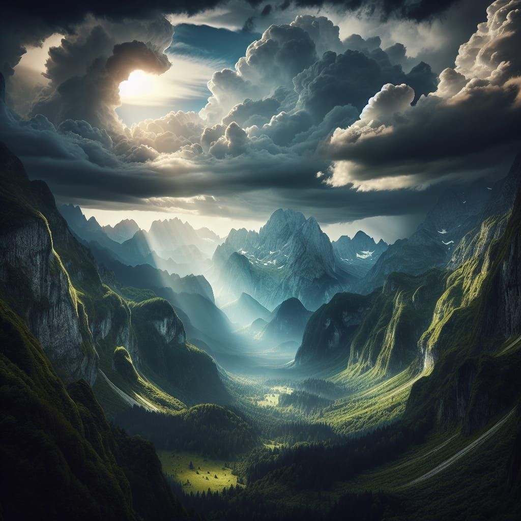 Epic Cinematic Landscape: Valley of Light and Shadow
