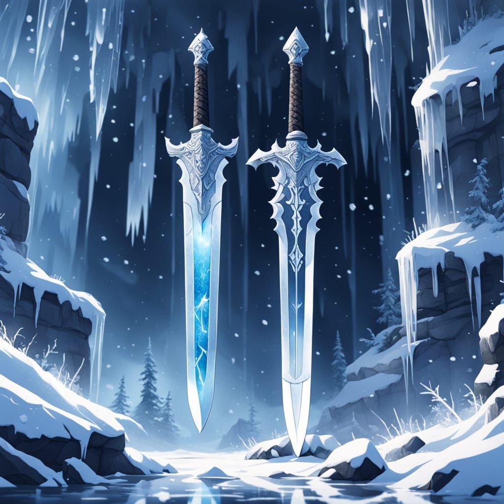 Frosty Ice Sword Shines with Elegance