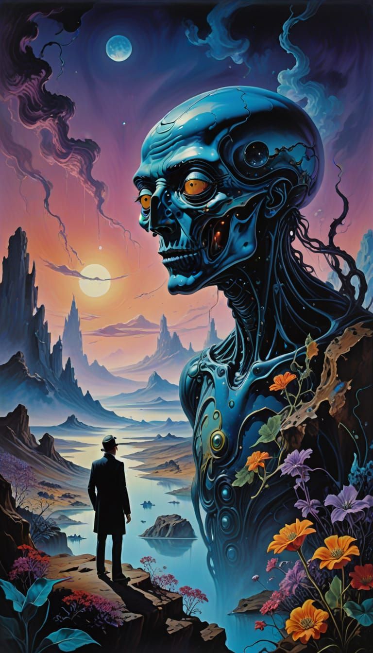 Surreal Alien World in Ethereal Oil Painting Style