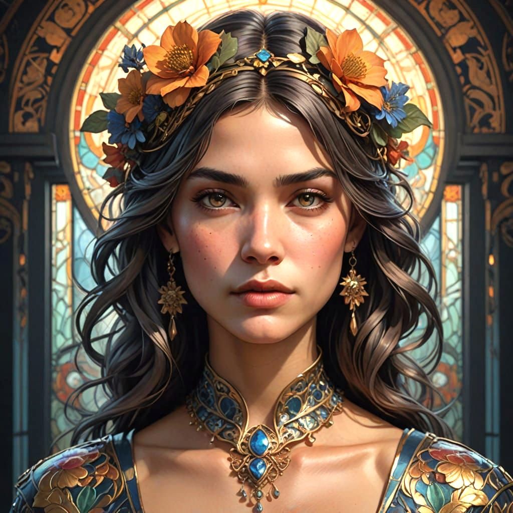 Surreal Portrait in Triadic Color Palette