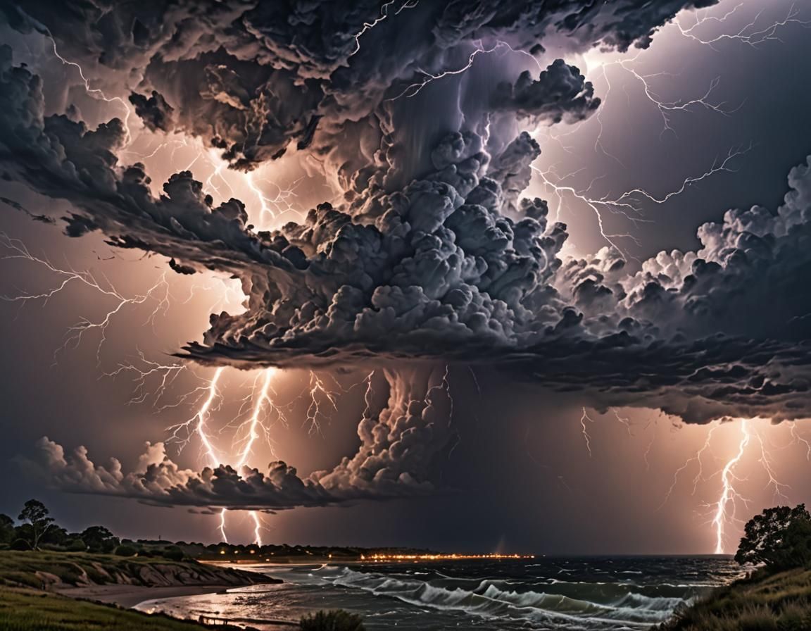 Lightning storm.