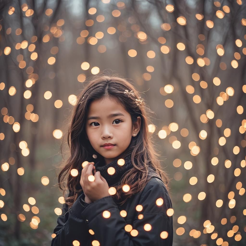 Professional Photo of a Cute Girl with Bokeh