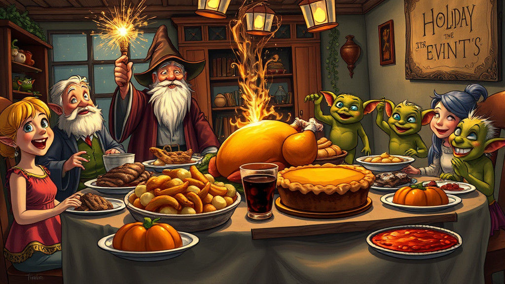 Magical Holiday Feast Disrupted by Mischief