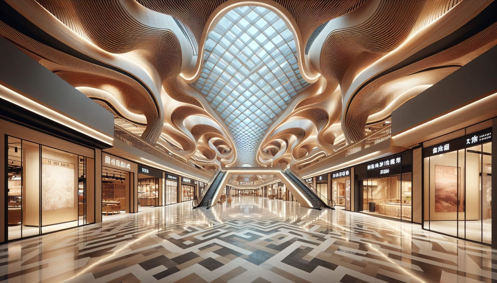 Modern Interior with Curvilinear Architecture