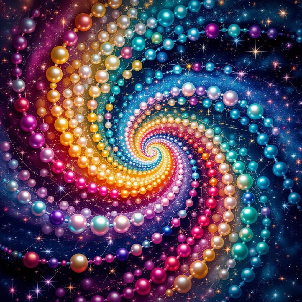 Colorful Bead Galaxy: Cosmic Color Explosion