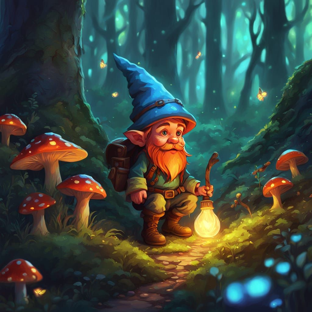 Forest Gnome Ranger Lost in Enchanted Woods