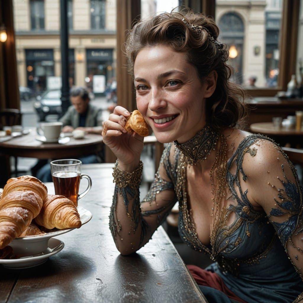 Landed in my coffee.