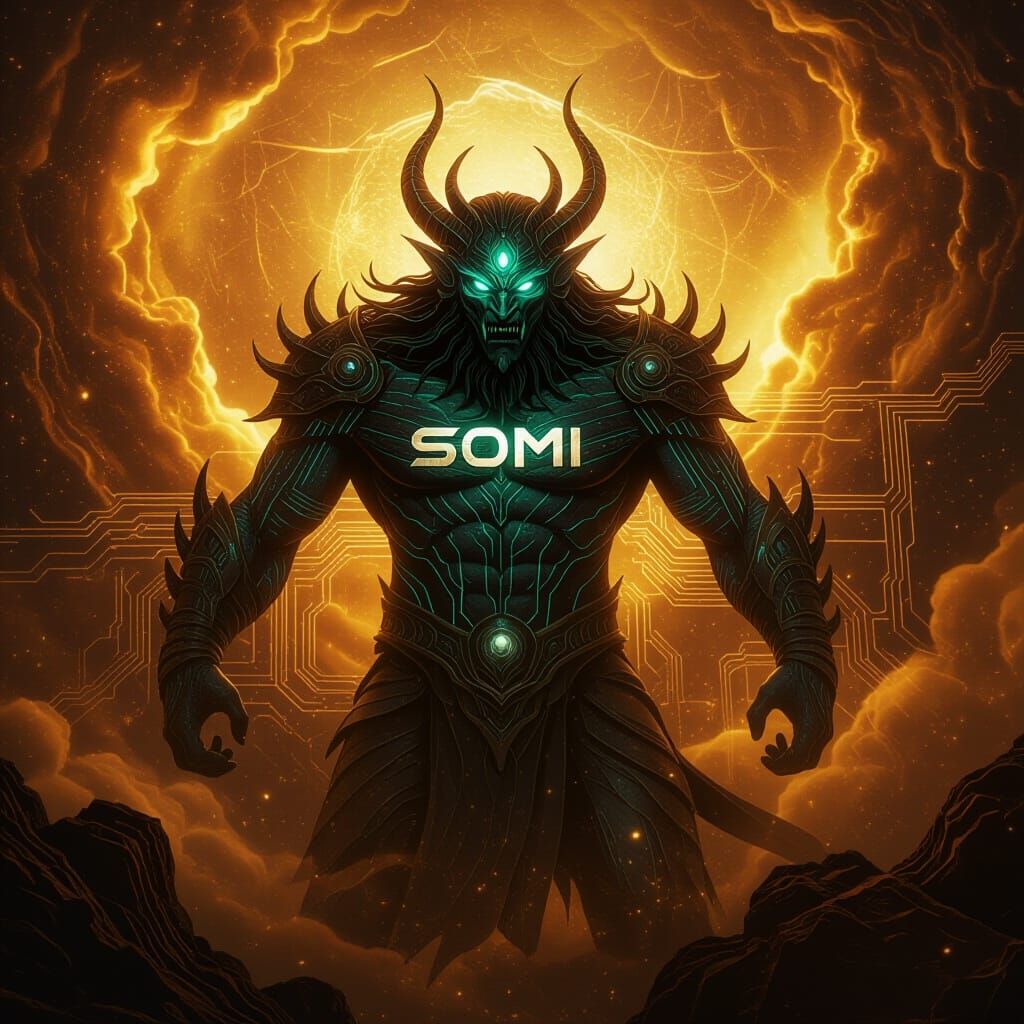 Mythical Crypto Creature Emerges from Golden Nebulae