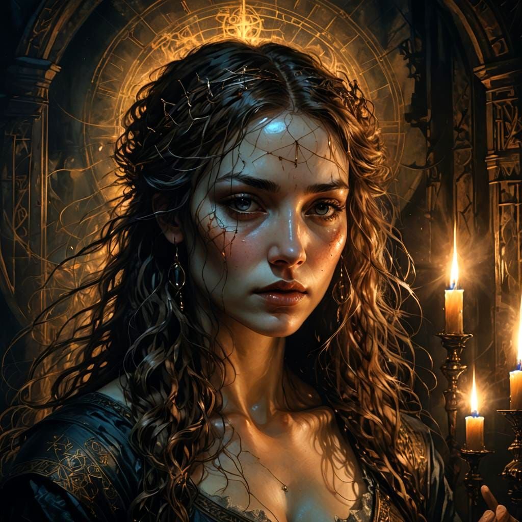 Romantic Dark Fantasy Portrait Inspired by Dürer