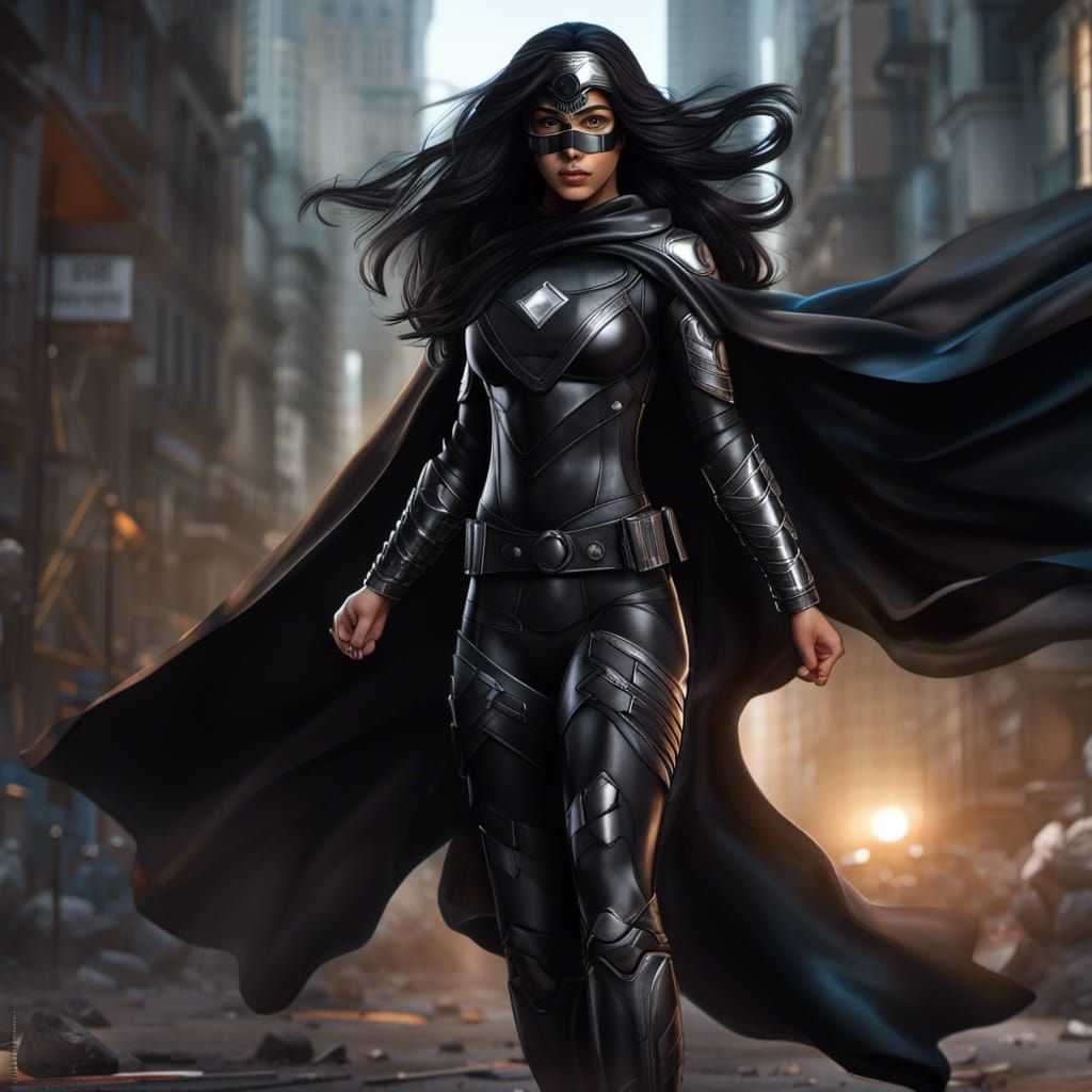 Indian Teenage Superhero Brooding on Rooftop at Night