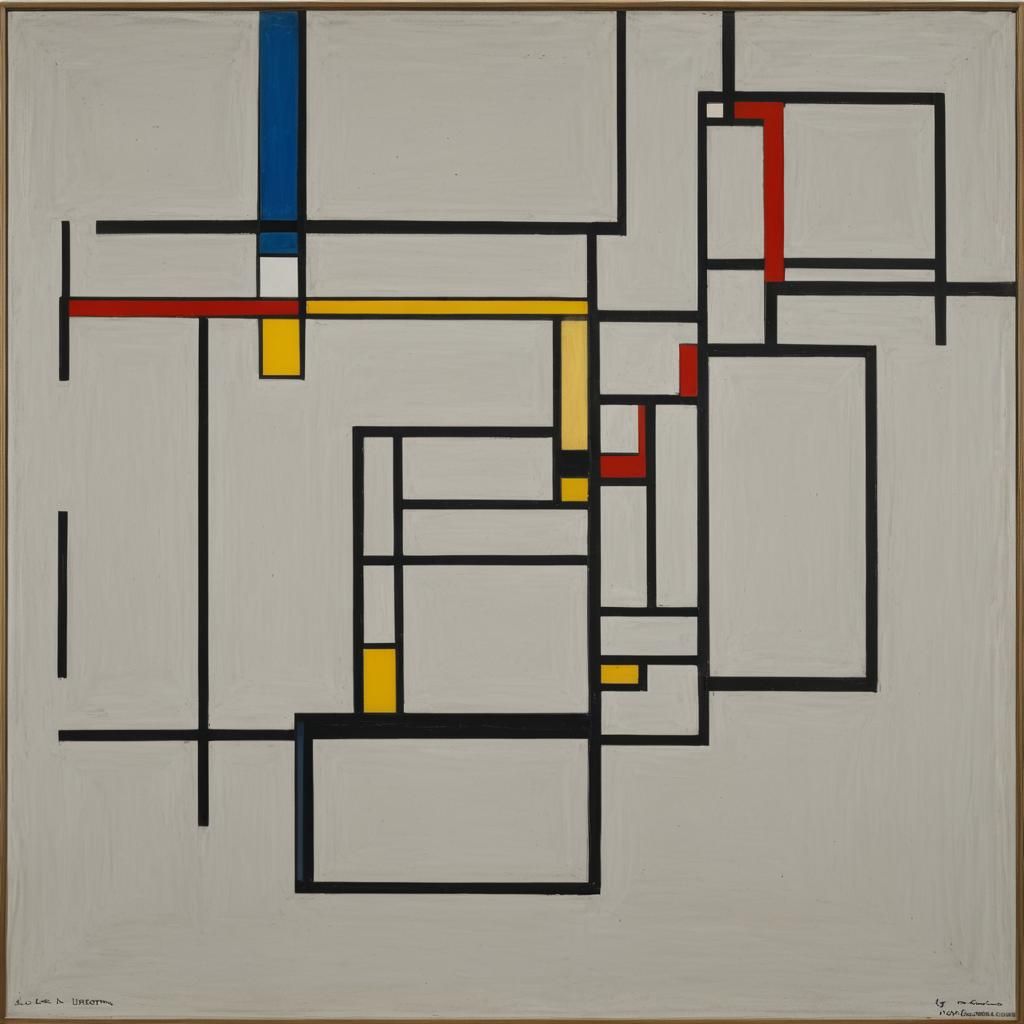 Abstract Geometric Composition in Mondrian Style