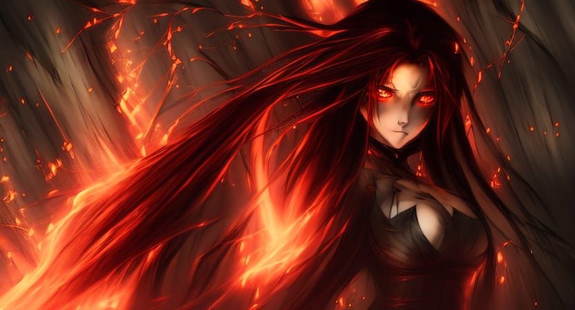 Sinister Asian Vampire Woman in Hyperdetailed Digital Art