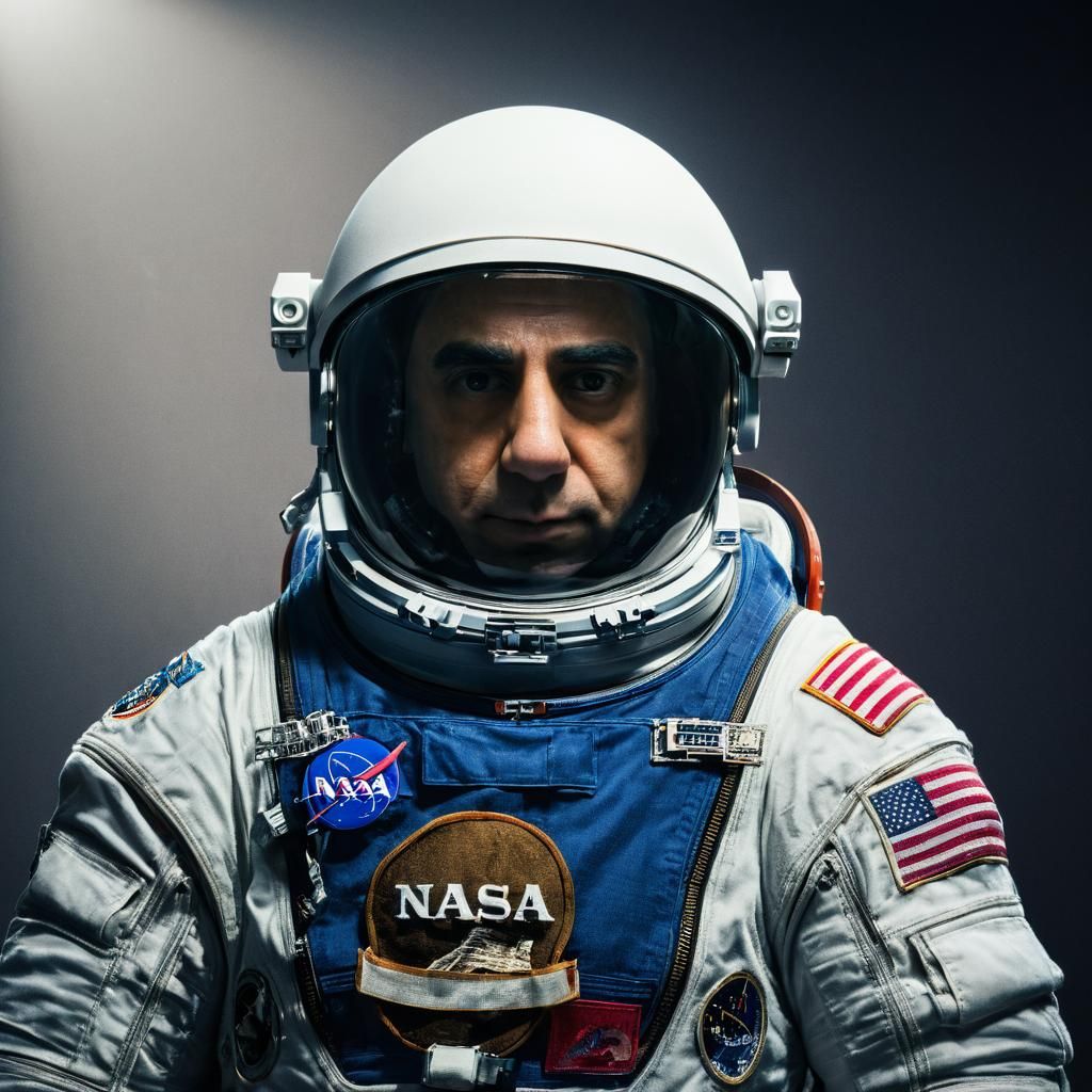 Astronaut Portrait in NASA Studio, Cinematic Lighting