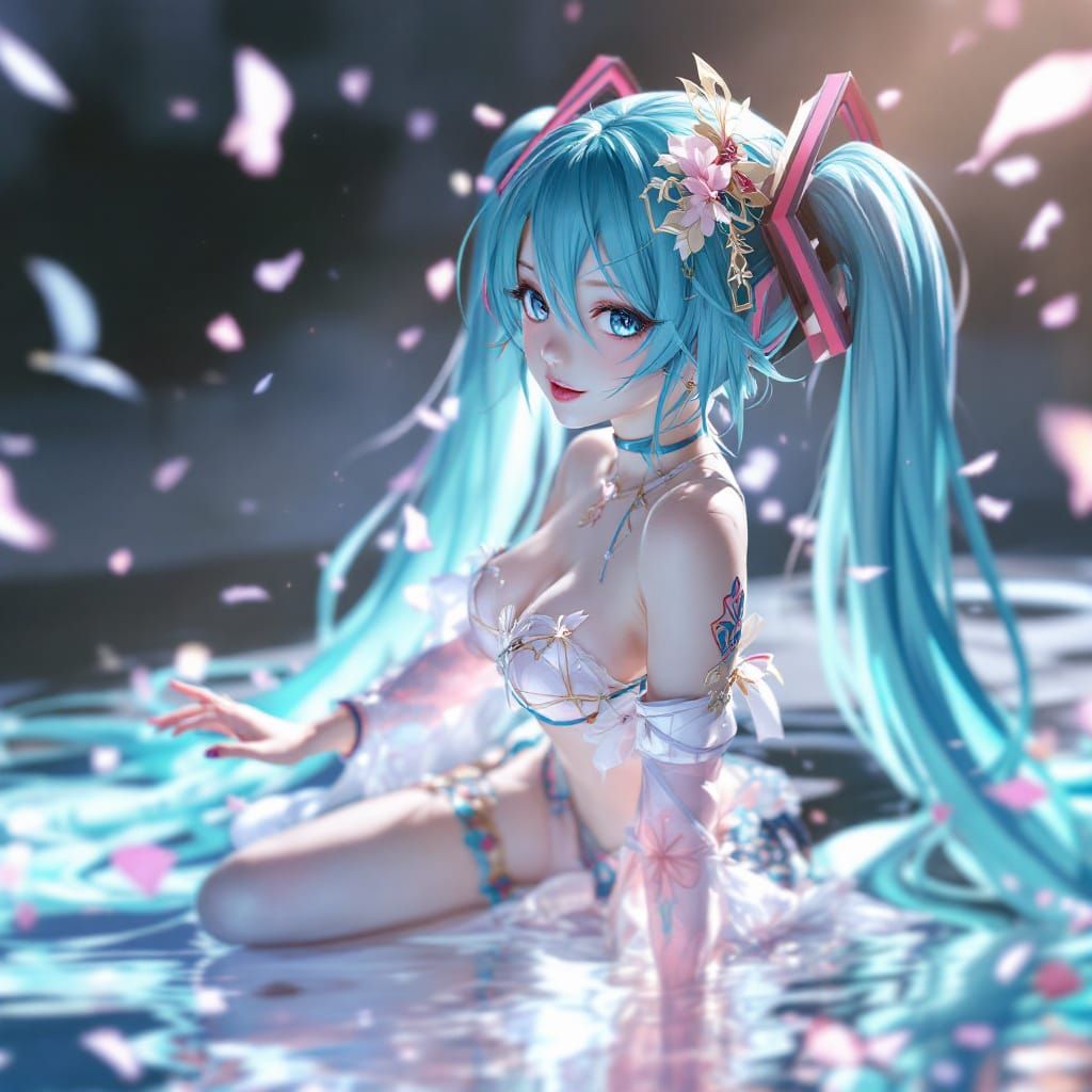Detailed 3D Anime Art of Miku Hatsune