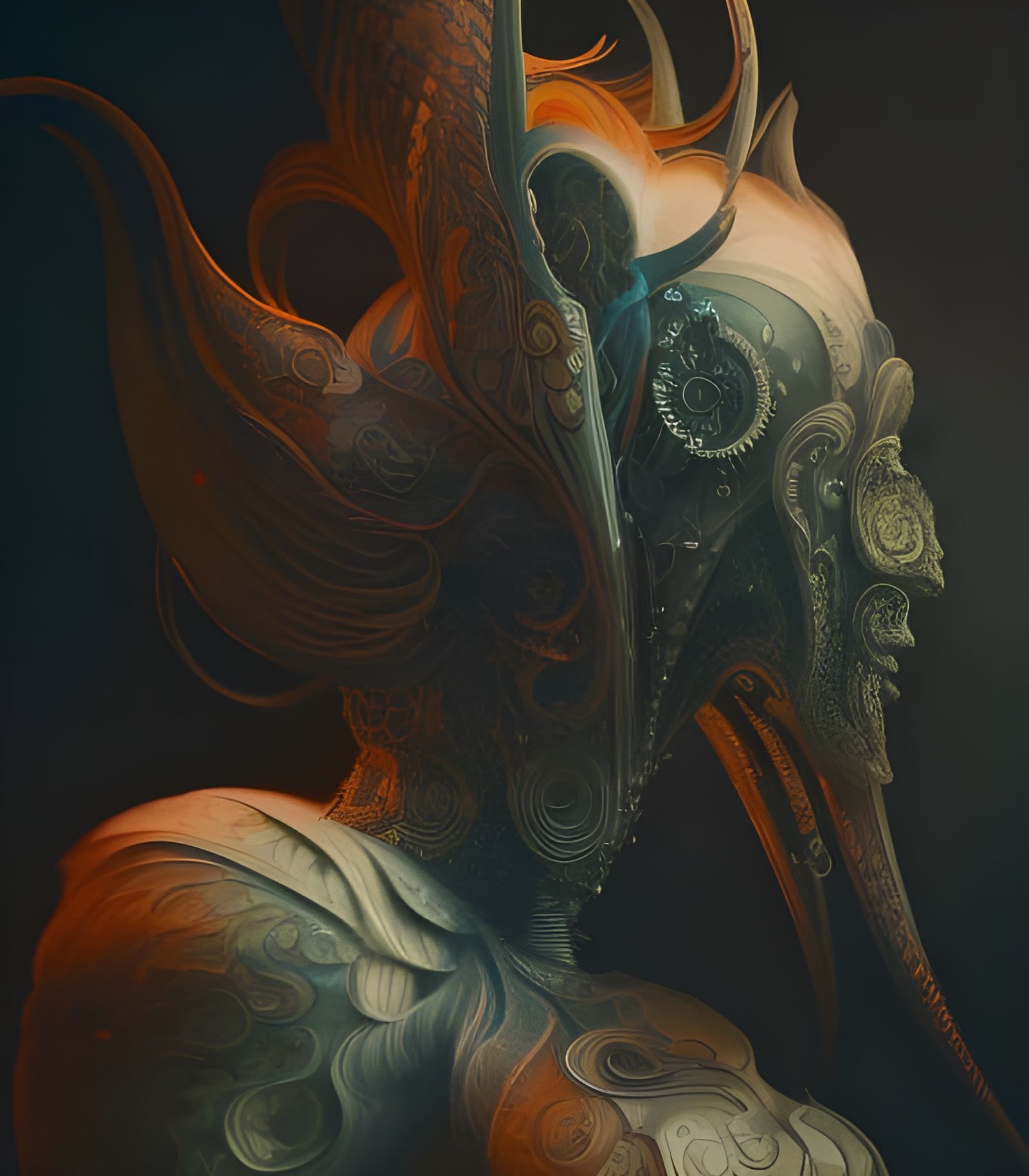 Android Warrior in Elven Armor: Digital Art