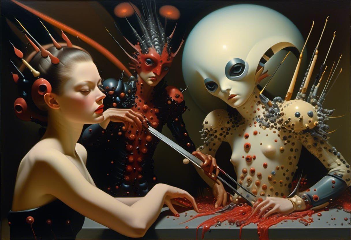 Abstract Alien Portraits in a Bizarre Landscape