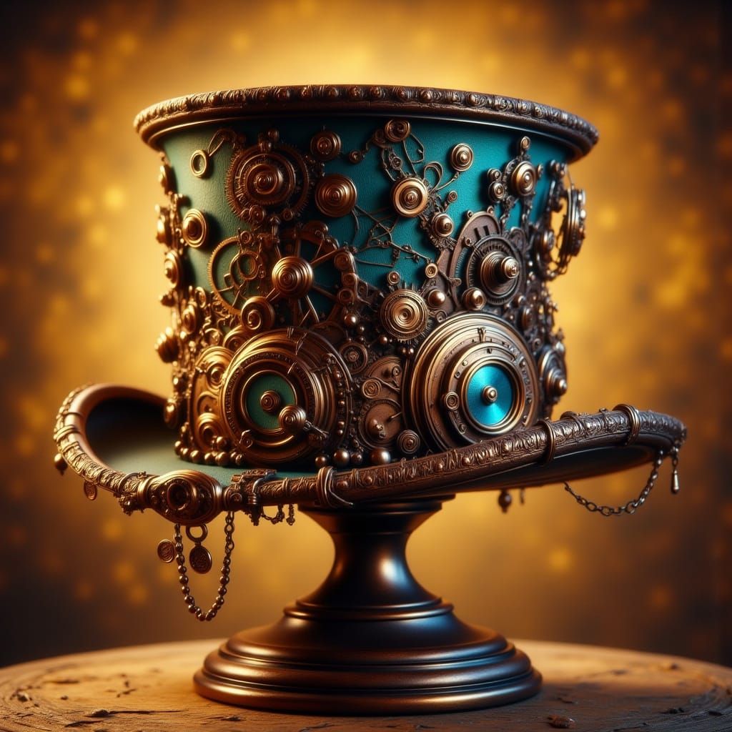 Steampunk Top Hat on Rotating Stand