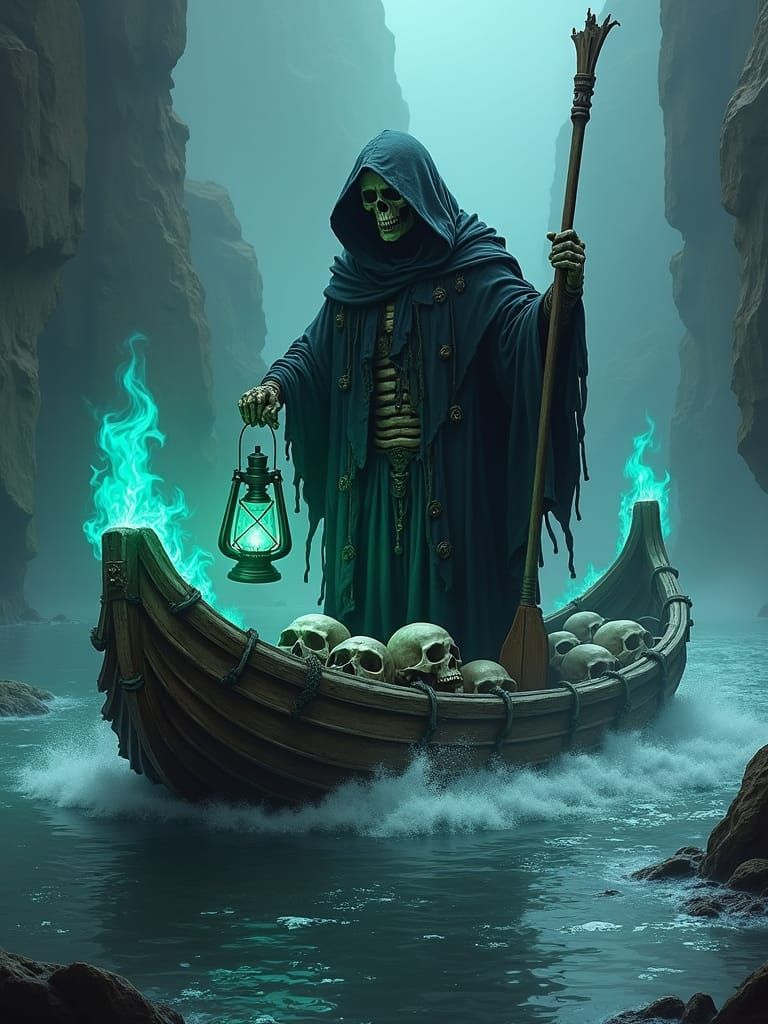 Grim Reaper on the River Styx