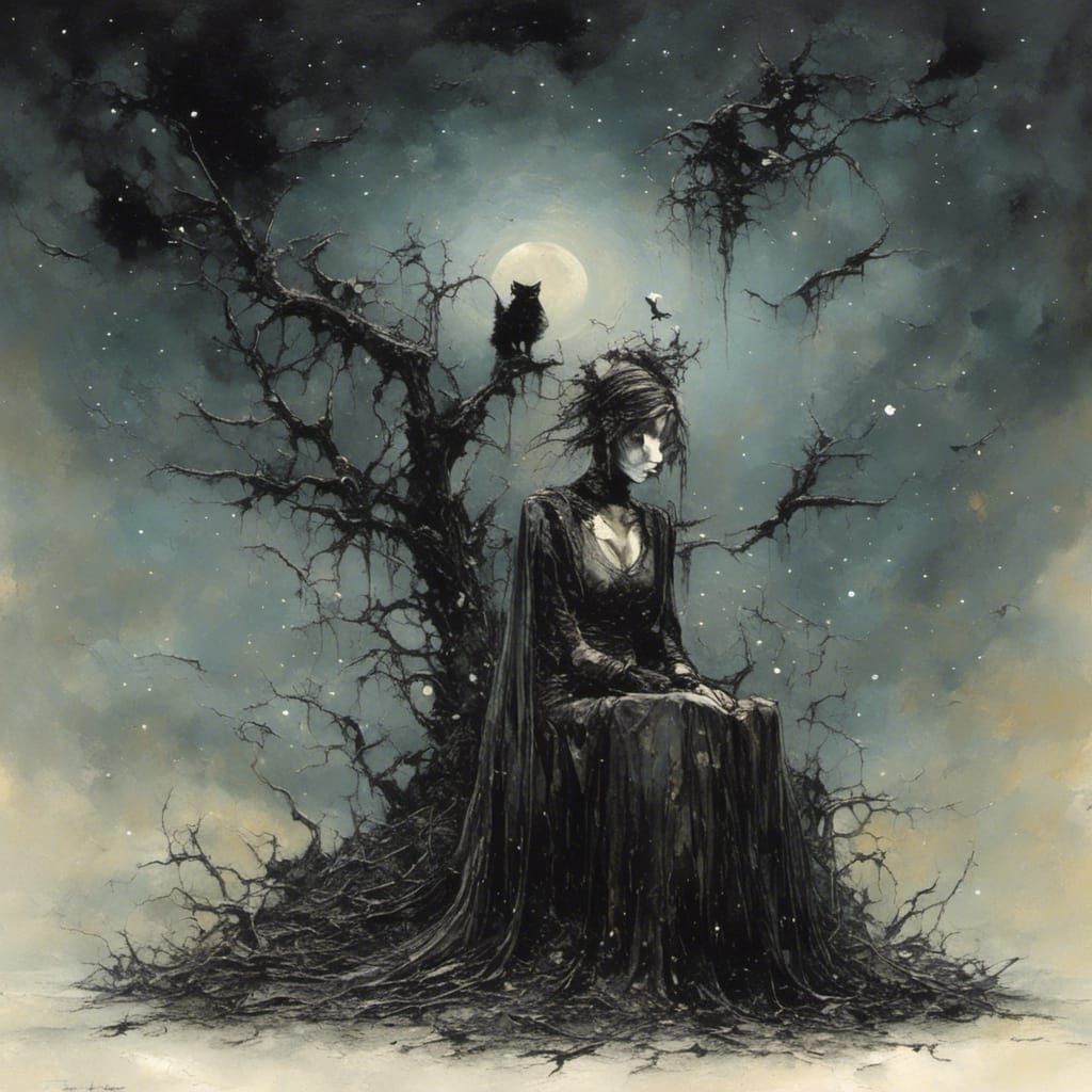 Sacred Love in Graphite and Impasto Style