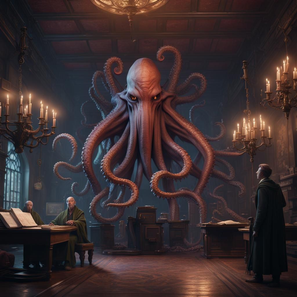 Cthulhu Teaches an Evening Class: Digital Art