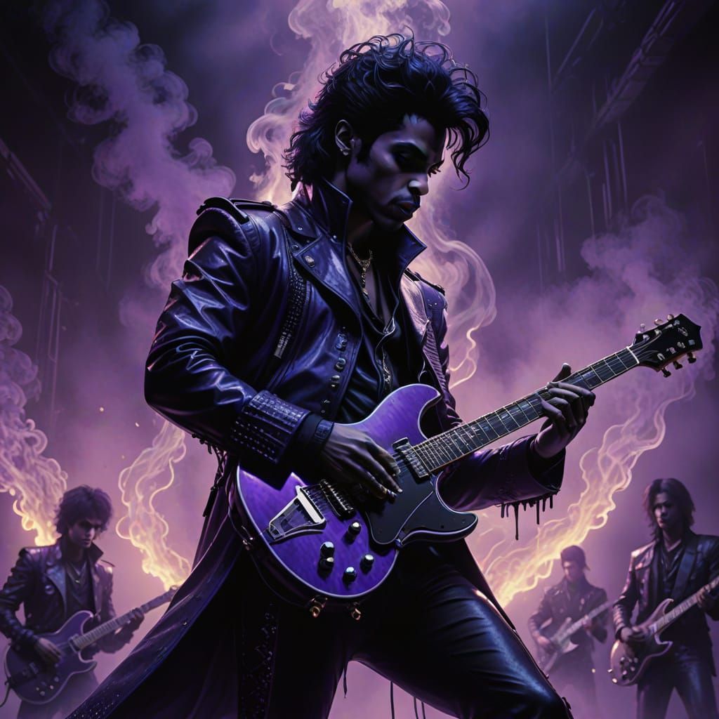 Prince Performs Under Vibrant Neon Lights