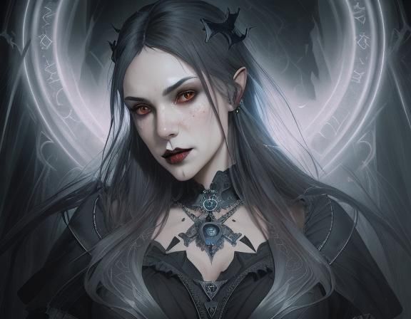 Beautiful gothic powerful vampire