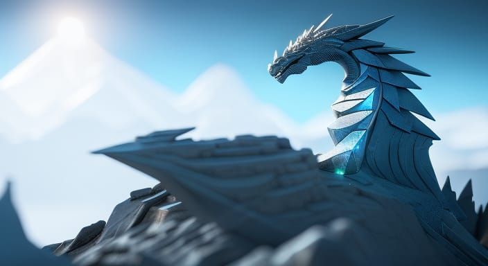 Ice Dragon Overlook: Sci-Fi Landscape in 16k