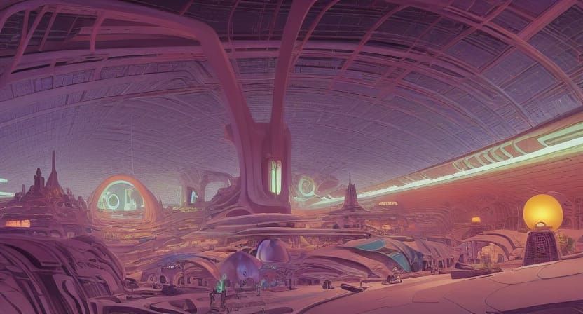 Futuristic Underground City Inspired by Sci-Fi Art