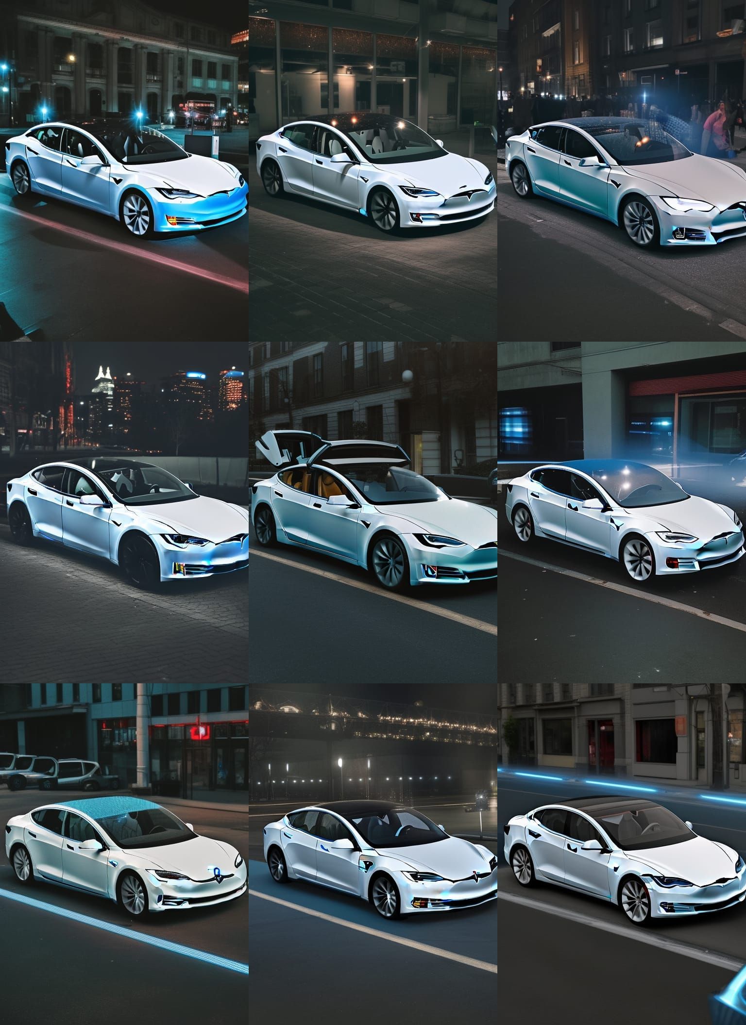 Light Blue Tesla Plaid with City Underglow