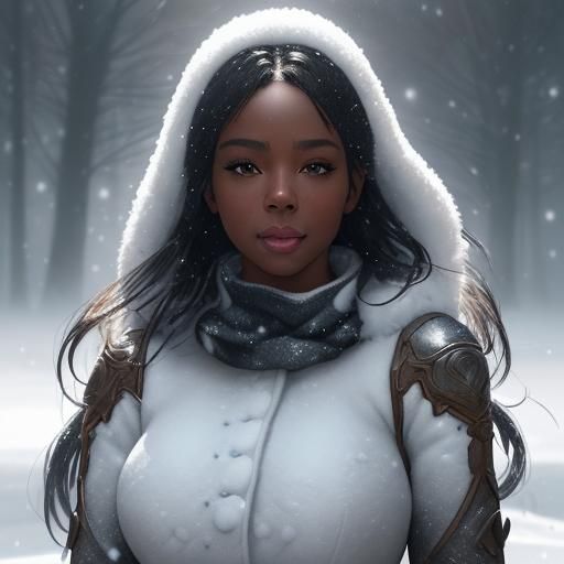 Winter Wonderland: Women's Snowball Fight in Hyperdetailed P...