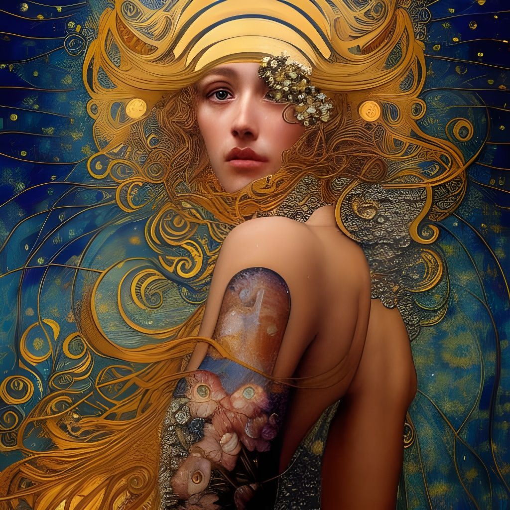 Godlike Being with Fractal Light Reflections