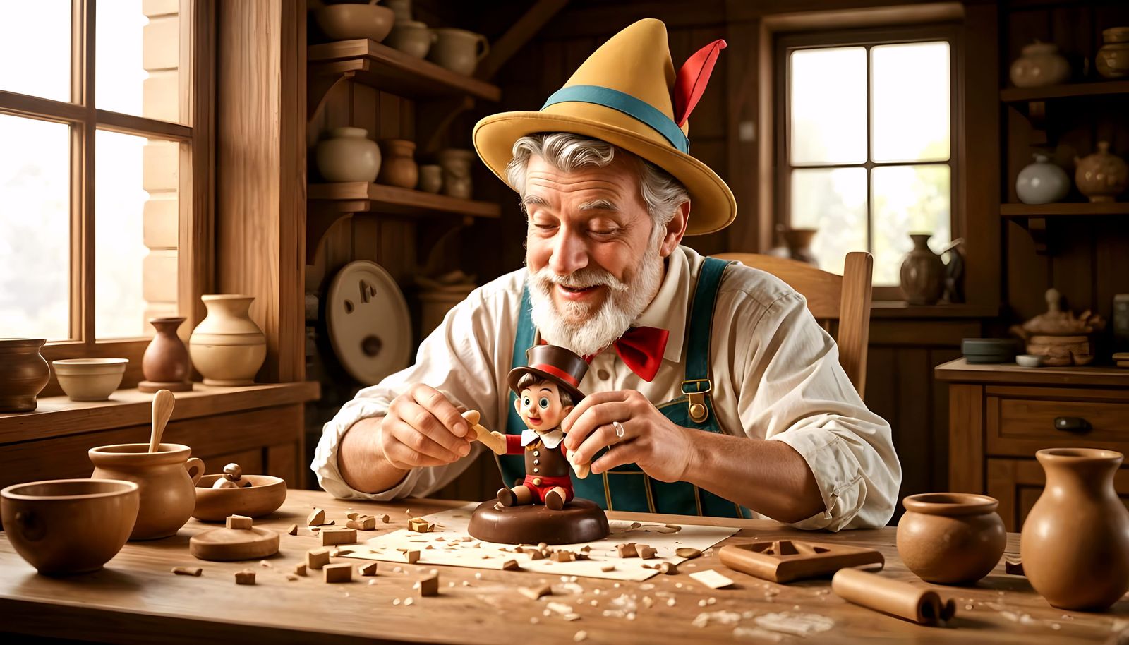 Geppetto Creates Chocolate Pinocchio