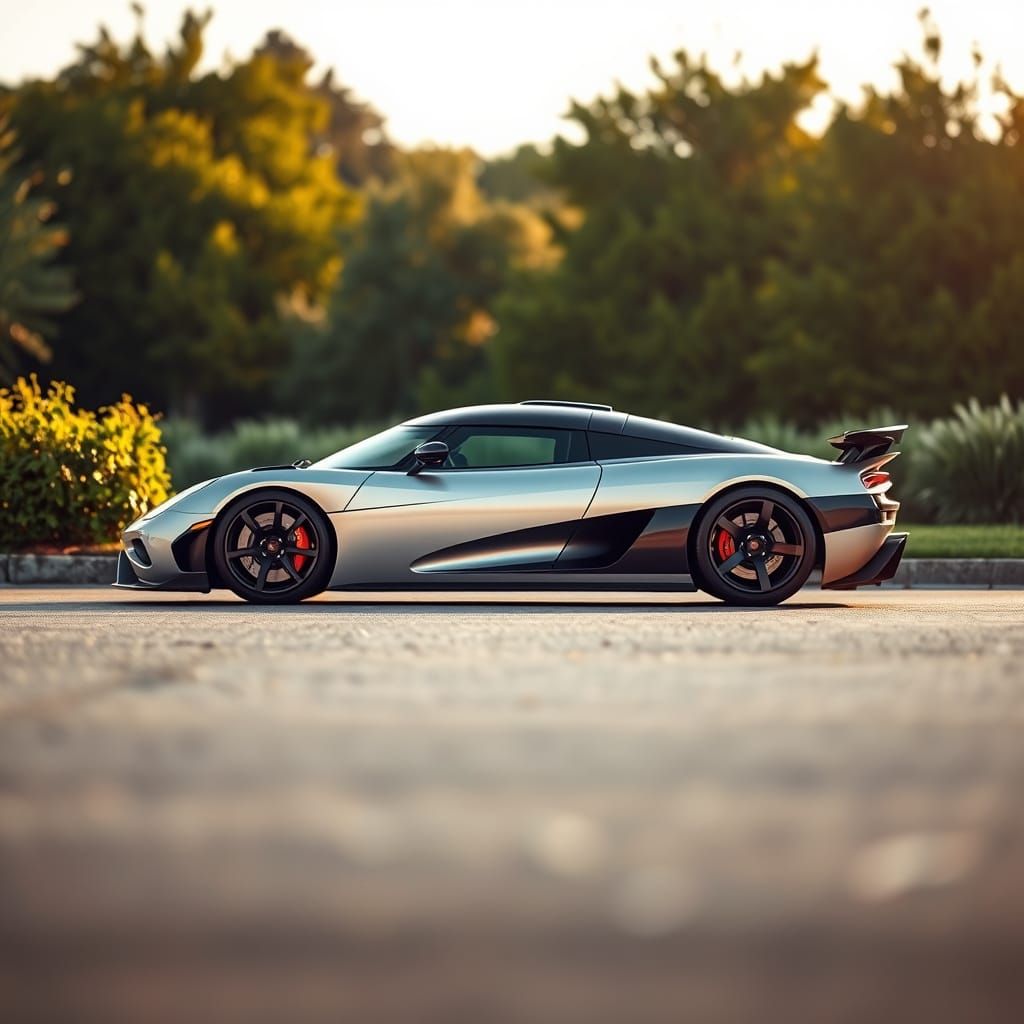 Sleek Hypercar in Warm Light
