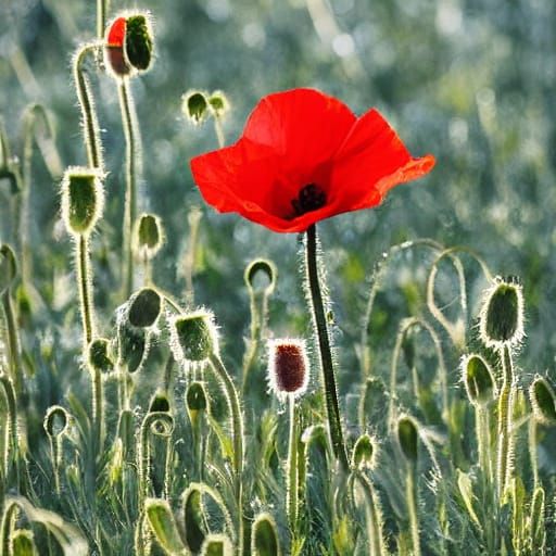 Vibrant Watercolor Poppy Macro Photography