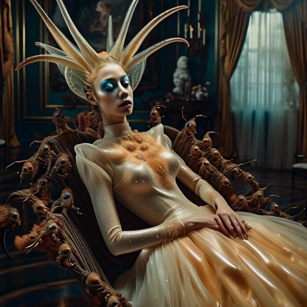 Surreal Alien People and Pets in a Magical Landscape