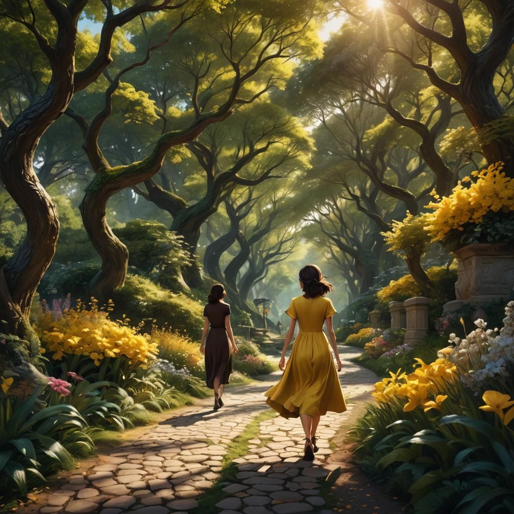 Woman in Yellow Dress: Fantasy Concept Art