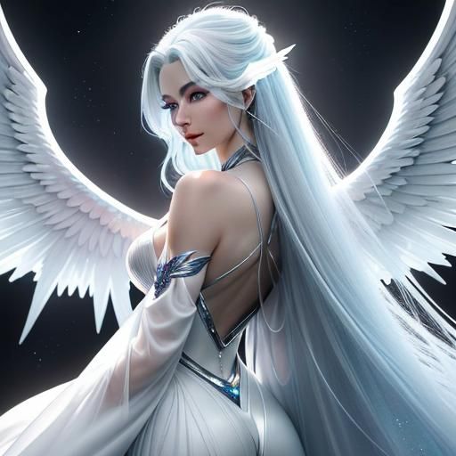Ethereal Angel Woman with Glowing Aura