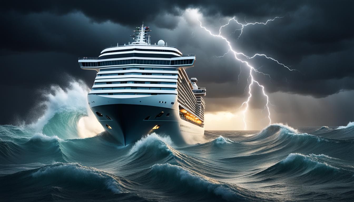 Cruise Ship Versus Stormy Sea in Unreal Engine