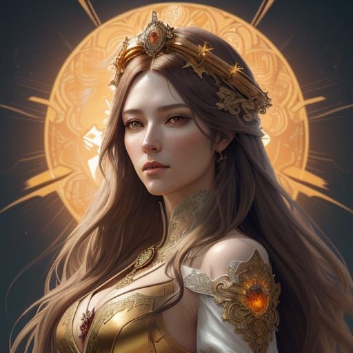 Noblewoman with Sun Halo and Solar Orb