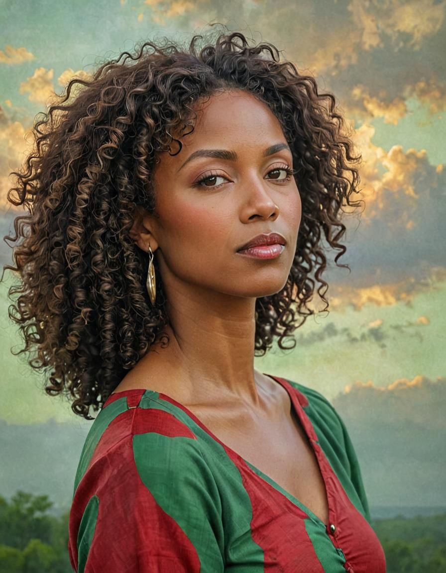 Serene Portrait of an Elegant African American Woman