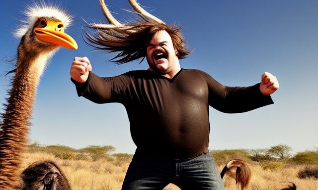 Jack Black's Hilarious Ostrich Battle