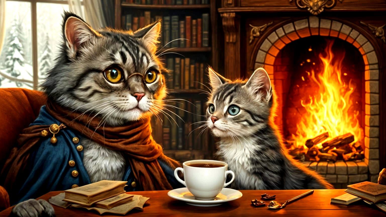 Kitty-Kat tea time!