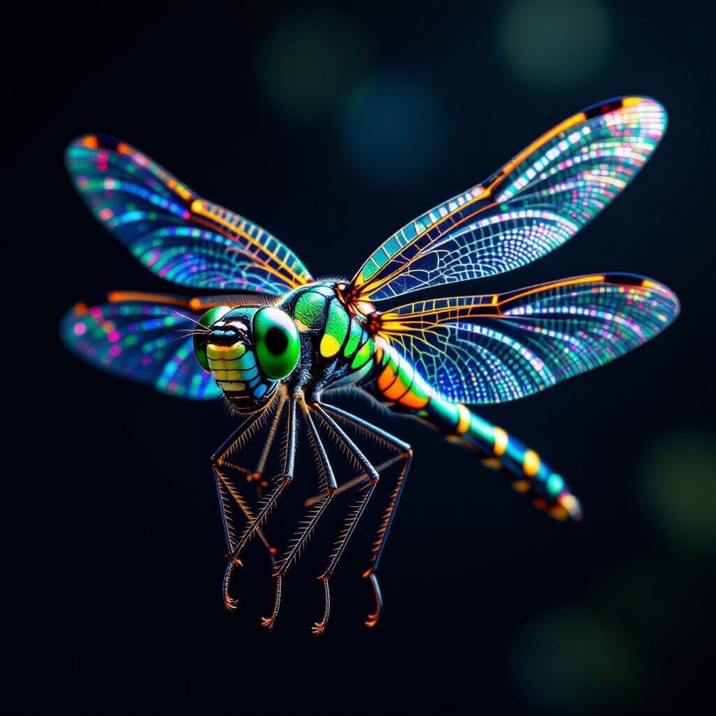 Fantastical Emerald-Eyed Insect in Macro Detail
