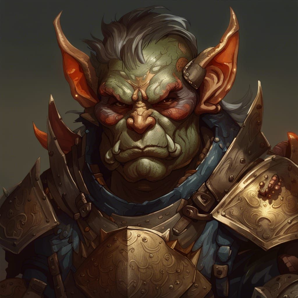 Hobgoblin Daimyo Portrait in Fantasy Art Style
