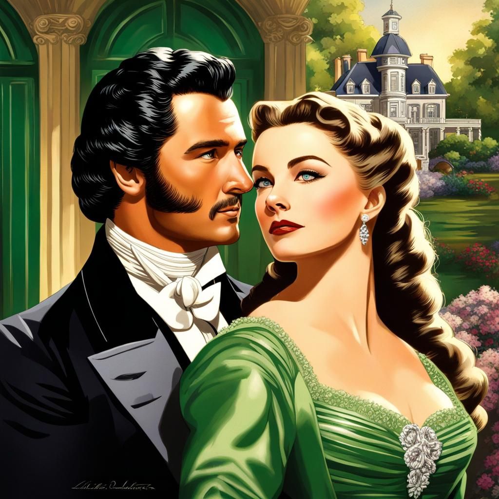 Scarlett O'Hara: Detailed Matte Painting of 1861 America