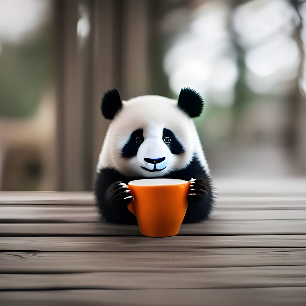 Panda Sipping Tea: Professional Photography